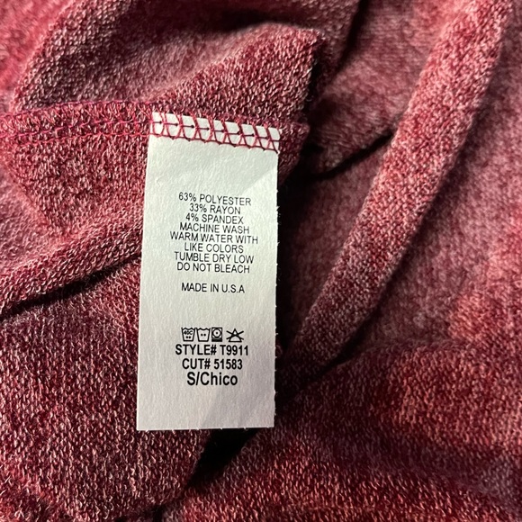 Burgundy Twisted Hem Top with Leopard pocket - Picture 7 of 9